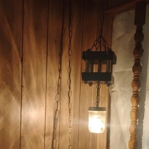 Rustic Hanging Lantern with Chain